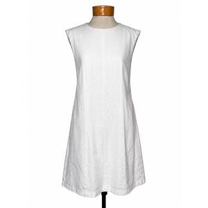 NWT Abercrombie & Fitch White Linen Blend Open Back Cutout Mini Dress L Minimal